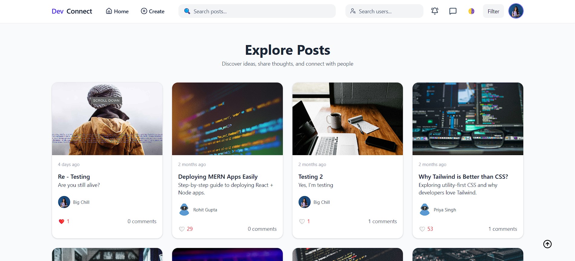 DevConnect - MERN Social Platform